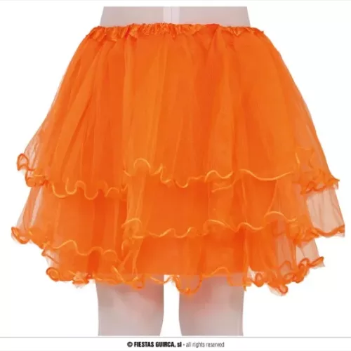 TUTU À VOLANTS, ORANGE, 30 CMS, ENFANT