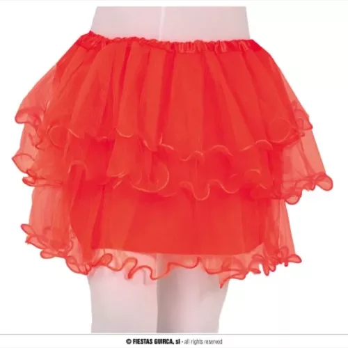 TUTU À VOLANTS, ROUGE, 30 CMS, ENFANT