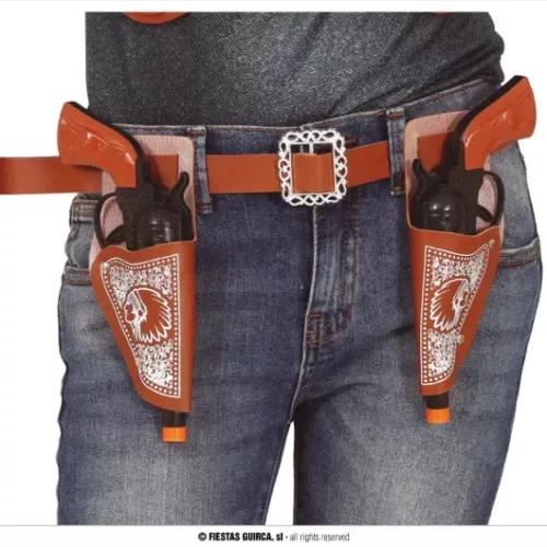 PAIRE DE CARTOUCHIÈRES AVEC 2 PISTOLETS DE 20 CMS
