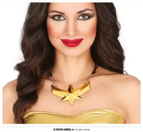 COLLIER SUPERHEROINE STAR, METAL 10 CMS