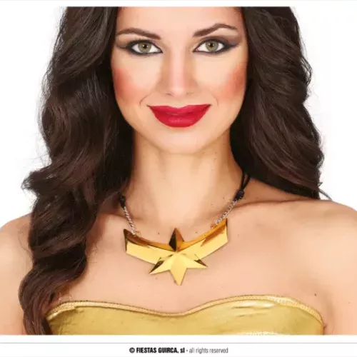 COLLIER SUPERHEROINE STAR, METAL 10 CMS