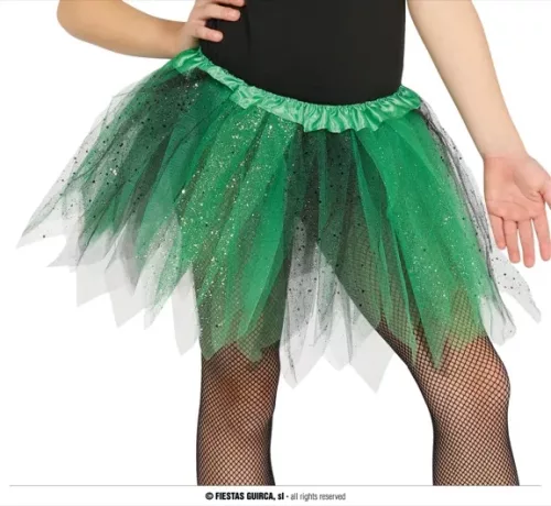 TUTU, ENFANTS, VERT-NOIR BRILLANT 30 CMS