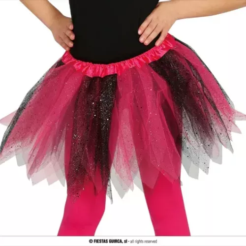 TUTU ENFANT ROSE-NOIR BRILLANT 30 CMS