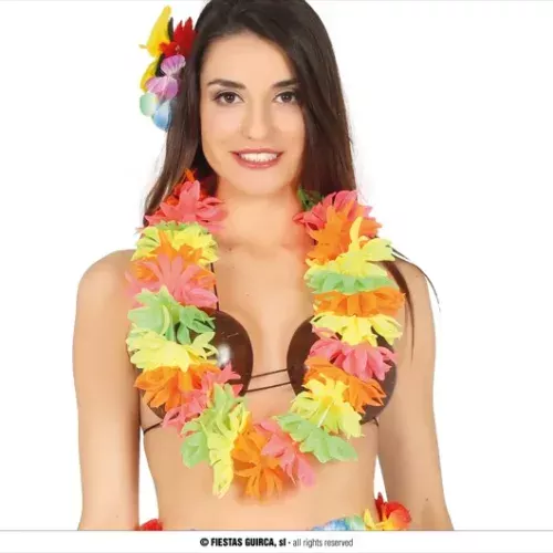 COLLIER HAWAÏEN FLUOR MULTICOULEUR