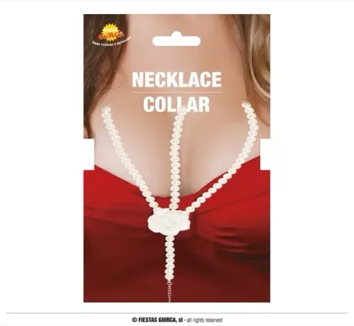 COLLIER PERLES AVEC FLEUR