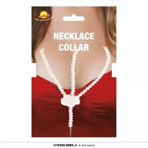 COLLIER PERLES AVEC FLEUR