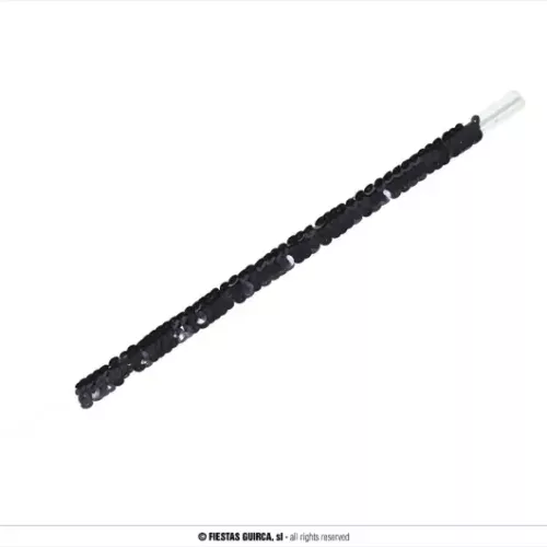 EMBOUT CHARLESTON PAILLETÉ NOIR, 30 CMS