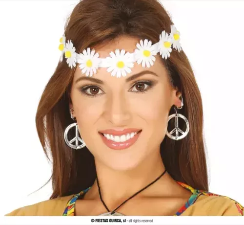 DIADÈME/RUBAN AVEC FLEURS BLANCHES – Image 2