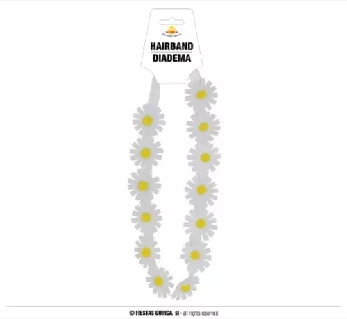 DIADÈME/RUBAN AVEC FLEURS BLANCHES
