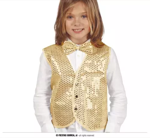 GILET A SEQUINS EN OR ENFANT
