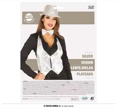 VESTE SEQUINS ARGENTÉES POUR FEMME