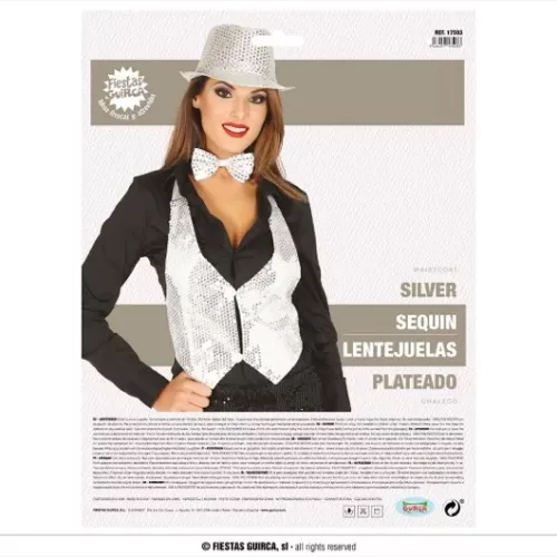 VESTE SEQUINS ARGENTÉES POUR FEMME