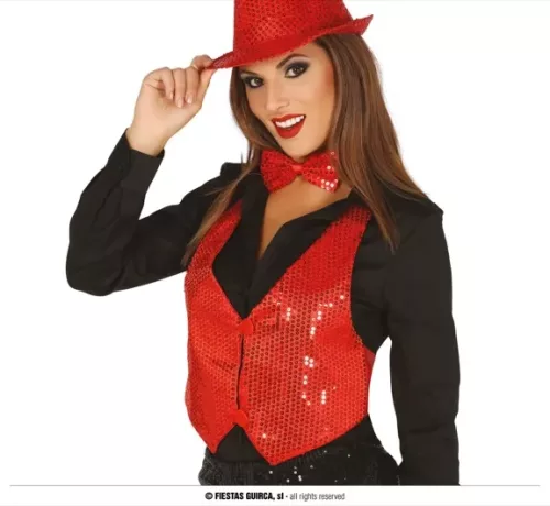 VESTE SEQUINS ROUGES POUR FEMME – Image 2