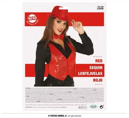 VESTE SEQUINS ROUGES POUR FEMME