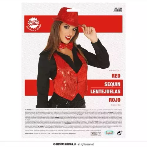 VESTE SEQUINS ROUGES POUR FEMME