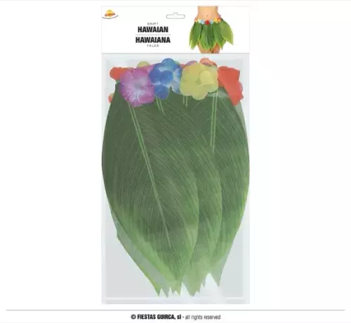 JUPE HAWAIENNE AVEC FEUILLE 38CMS