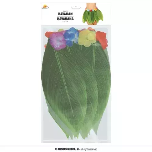 JUPE HAWAIENNE AVEC FEUILLE 38CMS