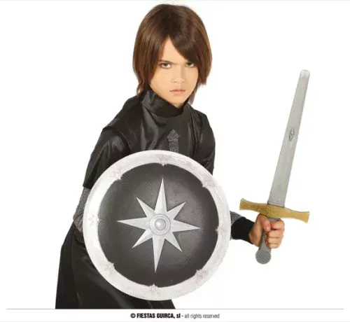 BOUCLIER 35CMS ET EPEE 50 CMS MEDIEVAL