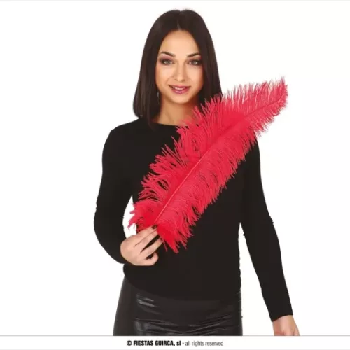 SAC 12 PLUME AUTRUCHE ROUGE GEANT 50 CMS
