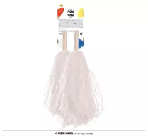 SET 2 POMPONS BLANC 80GRS