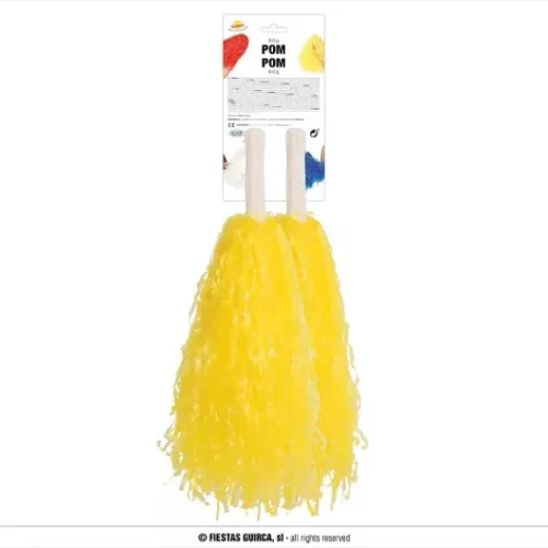 SET 2 POMPONS JAUNE 80GRS