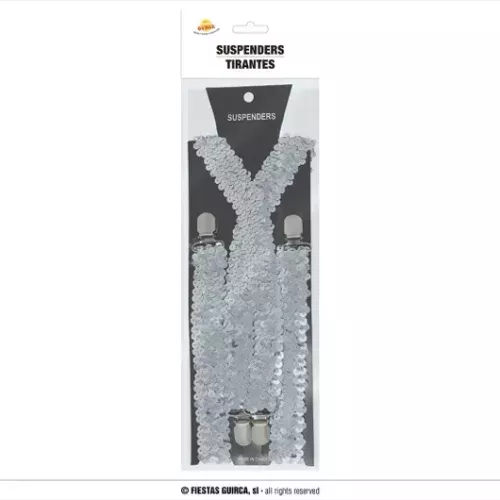 BRETELLES A SEQUINS ARGENT ADULTE