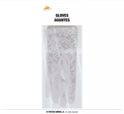 GANTS EN DENTELLE BLANC 22CM