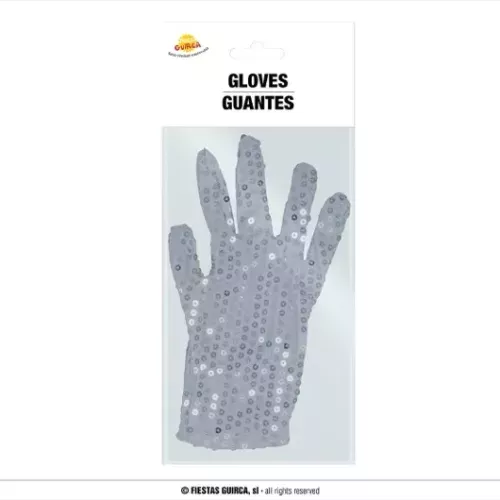 GANTS A SEQUINS BLANC 22CM H.Q