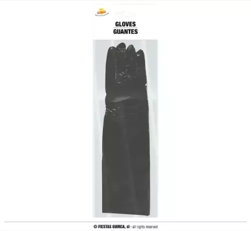 GANTS EFFECT MÉTALIQUE NOIR 45CM