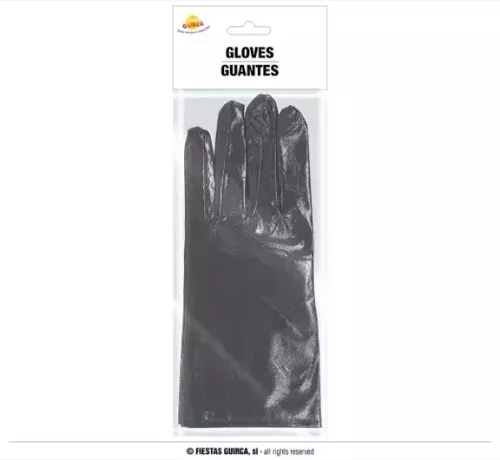 GANTS À EFFECT MÉTALIQUE NOIR 22CM