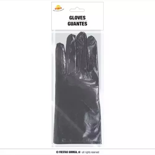 GANTS À EFFECT MÉTALIQUE NOIR 22CM
