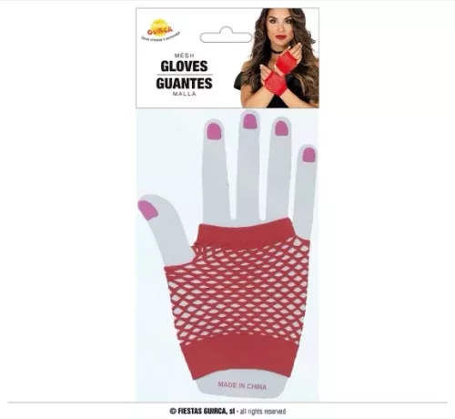 GANTS EN RÉSILLE ROUGE 11CM