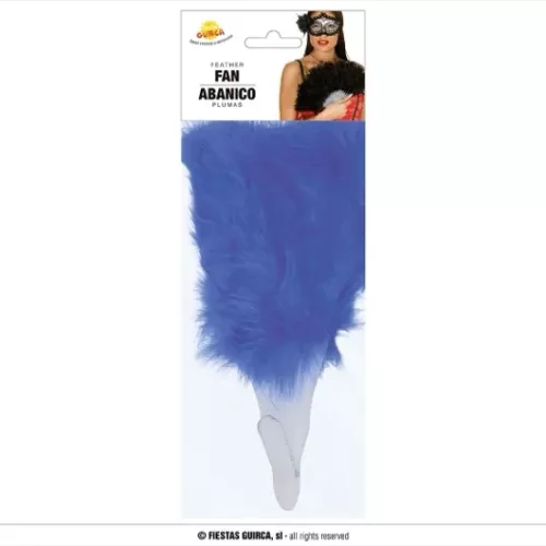 ÉVENTAIL PLUMES BLEU