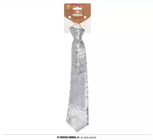 CRAVATE PAILLETTES ARGENT