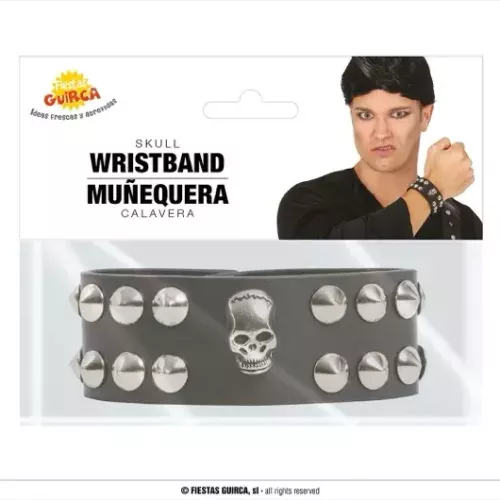 BANDEAU CRÂNE SIMILCUIR NOIR