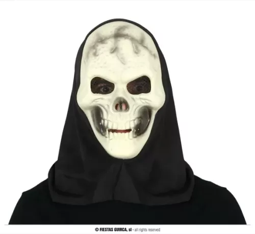 MASQUE DE TÊTE DE MORT AVEC CAPUCHE, EN PVC
