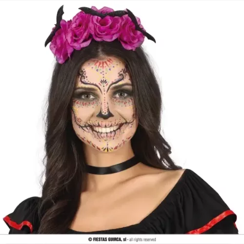 SERRE TÊTE AVEC CHAUVE-SOURIS ET FLEURS LILAS