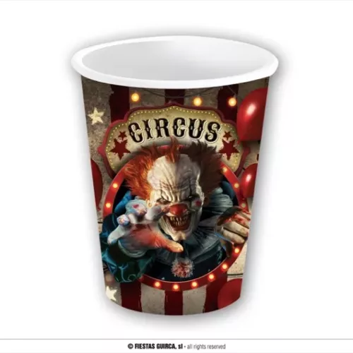 SACHET DE 6 GOBELETS CLOWN 240 ML