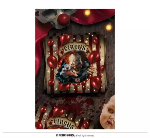 SACHET 210 SERVIETTES DE TABLE CLOWN 16X16 CMS – Image 3