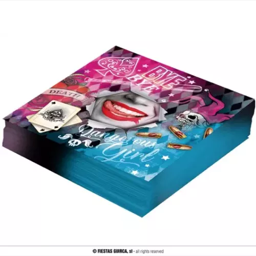 SACHET 20 SERVIETTES DANGEROUS 16X16 CMS