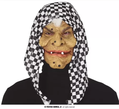 MASQUE SORCIÈRE AVEC CAPUCHE LATEX – Image 2