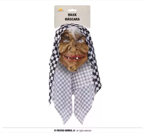 MASQUE SORCIÈRE AVEC CAPUCHE LATEX