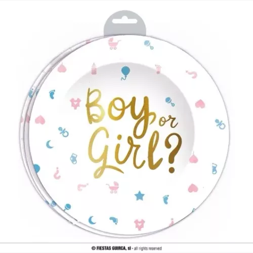 SACHET 6 ASSIETTES IT'S A BOY OR IT'S A GIRL