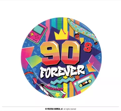 SACHET 6 ASSIETTES 90S, 23 CMS