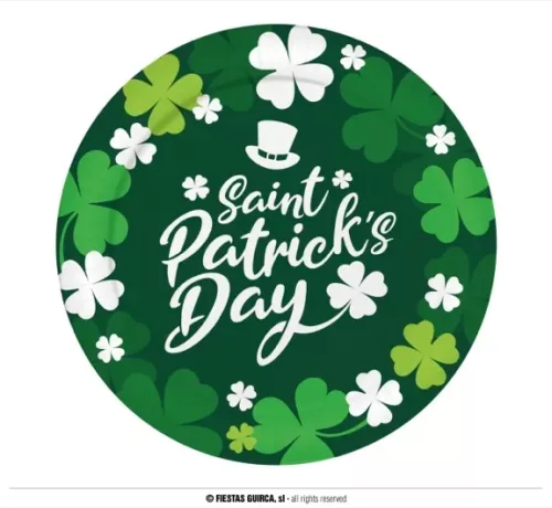 SACHET 6 ASSIETTES ST PATRICK, 23 CMS