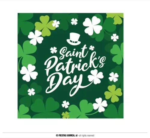 SACHET 20 SERVIETTES ST PATRICK 16X16 CMS – Image 3