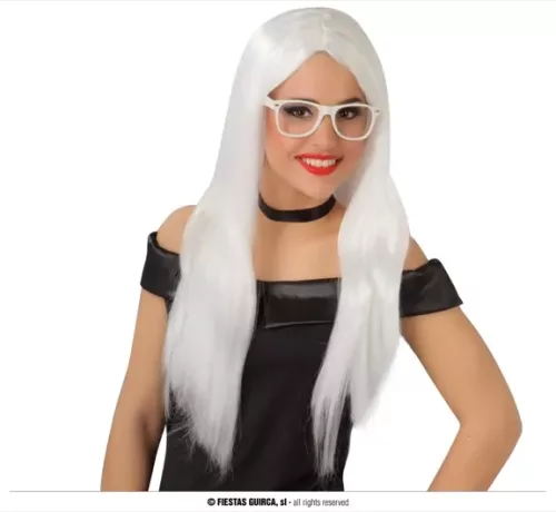 PERRUQUE CHEVEUX LONGS BLANCHE