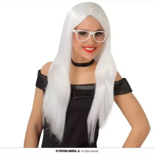 PERRUQUE CHEVEUX LONGS BLANCHE