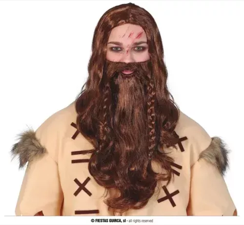 PERRUQUE AVEC BARBE VIKING (BOÎTE)