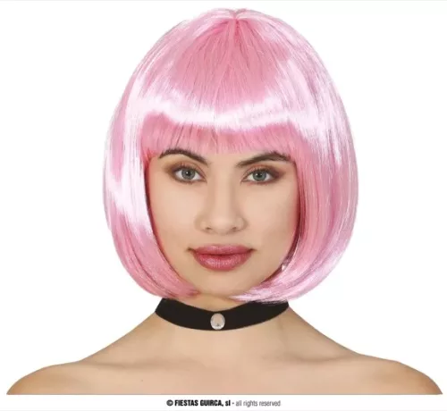 PERRUQUE CARRÉ ROSE (BOÎTE)